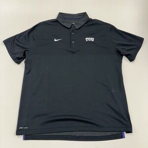 TCU Horned Frogs Nike Golf Mens XL Summer Comfort Polo Shirt Black Football